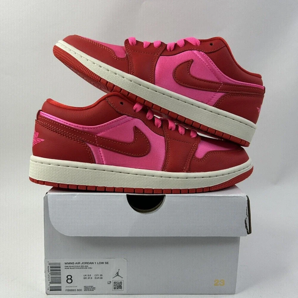 Nike Shoes Air Jordan 1 Low SE WMNS “Pink Blast/Valentine’s Day” 2024 - Picture 1 of 5